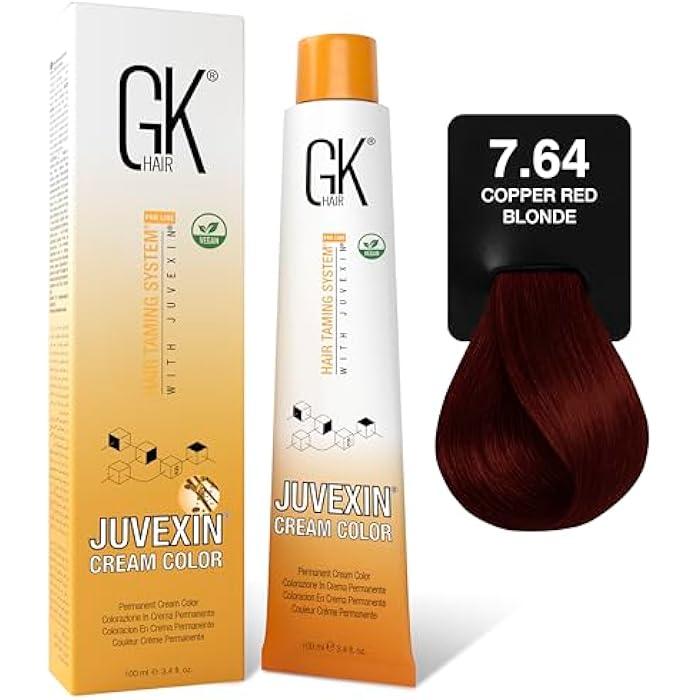 GK Hair Color - 7.64 Copper Red Blonde - Image 1